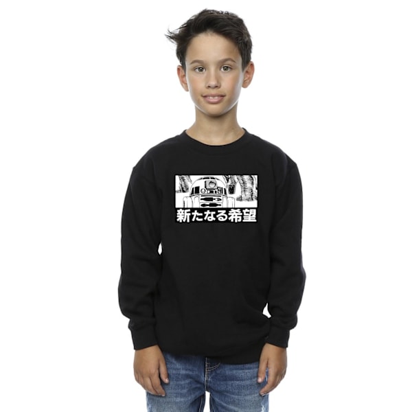 Star Wars Boys R2D2 Japansk Sweatshirt 9-11 År Svart Black 9-11 Years