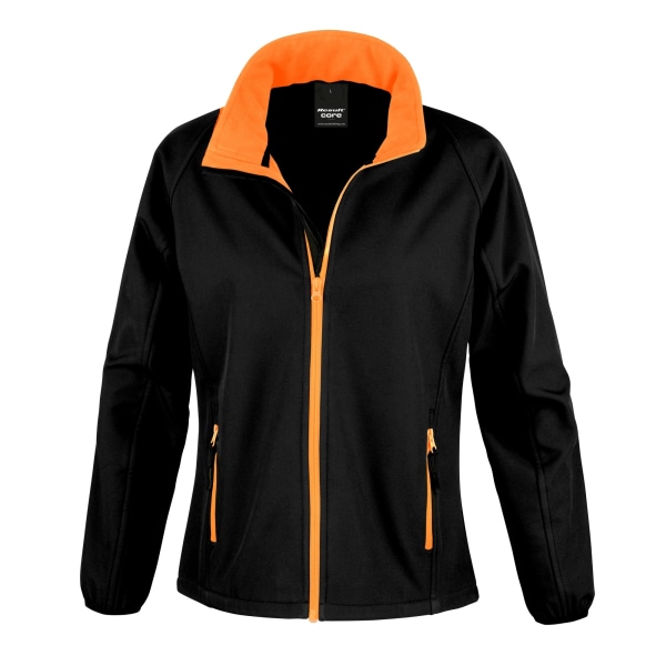 Resultat Dam/dam Core Printable Softshell Jacket 2XL Svart Black / Orange 2XL