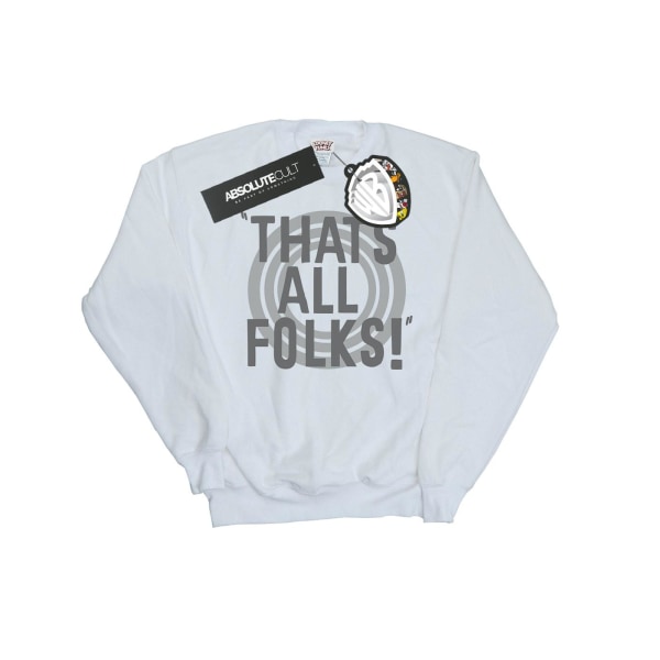 Looney Tunes Boys That´s All Folks Text Sweatshirt 5-6 år Wh White 5-6 Years
