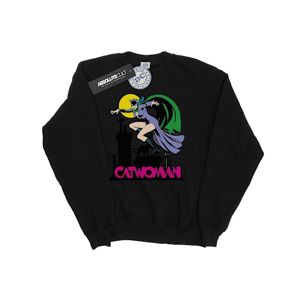 DC Comics Dam/Kvinnor Catwoman Text Logo Sweatshirt S Svart Black S