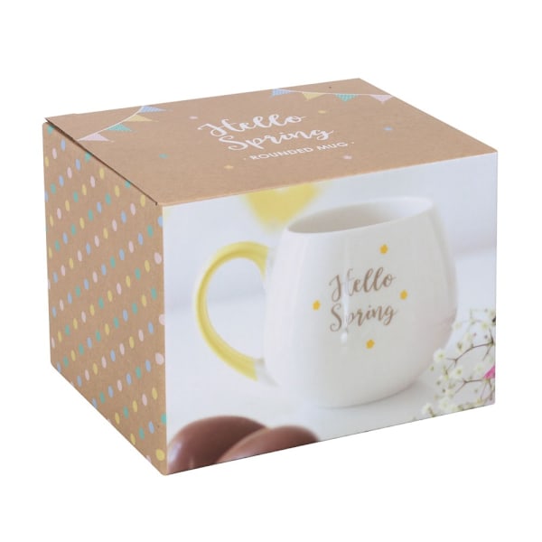 Something Different Hello Spring Rund Keramisk Mugg En Storlek Vit White/Yellow One Size