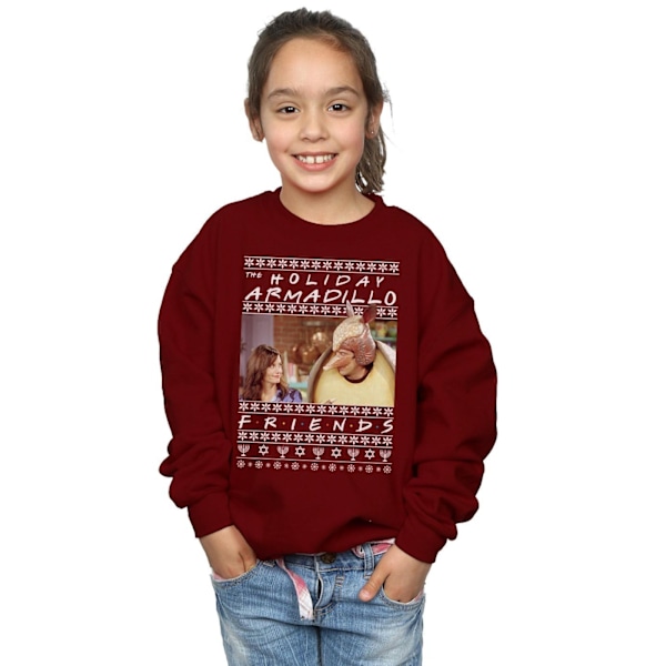 Friends Girls Fair Isle Holiday Armadillo Sweatshirt 7-8 år Burgundy 7-8 Years