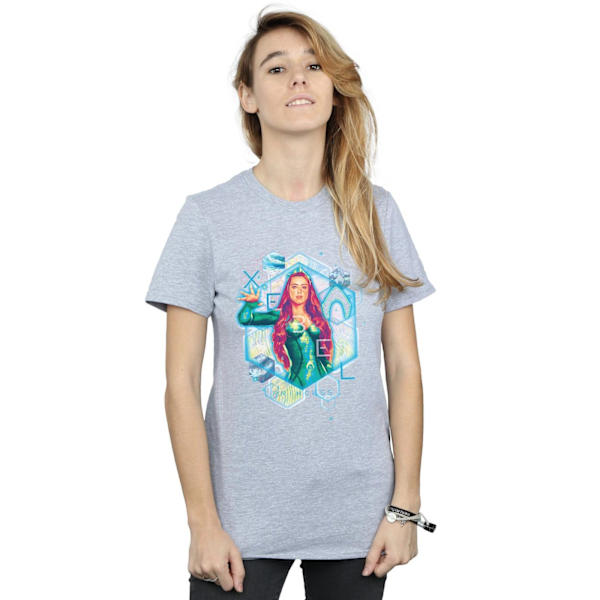 DC Comics Dam/Kvinnor Aquaman Mera Geometrisk Bomull Boyfriend Sports Grey XXL