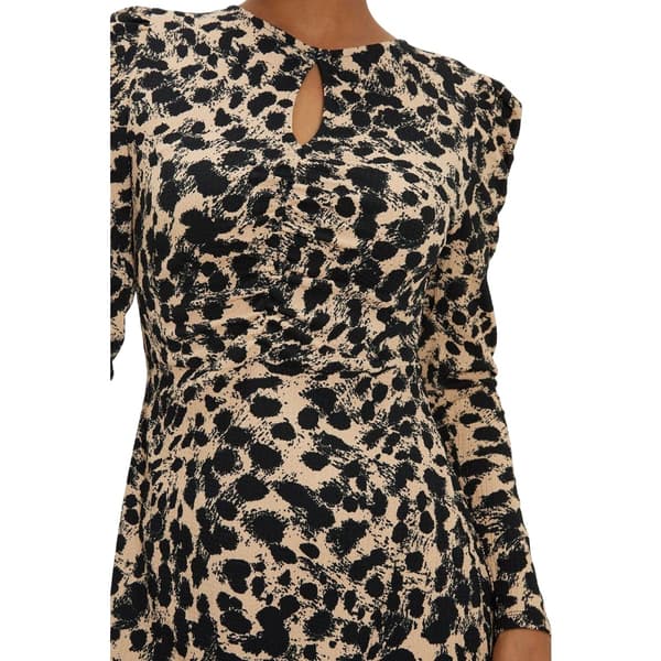 Dorothy Perkins Dam/Dam Leopardmönstrad Nyckelhålsmidiklänning Brown/Black 8 UK