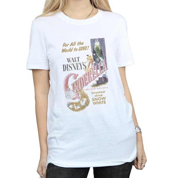 Cinderella Dam/Dam Poster Bomull Boyfriend T-Shirt XL Vit White XL