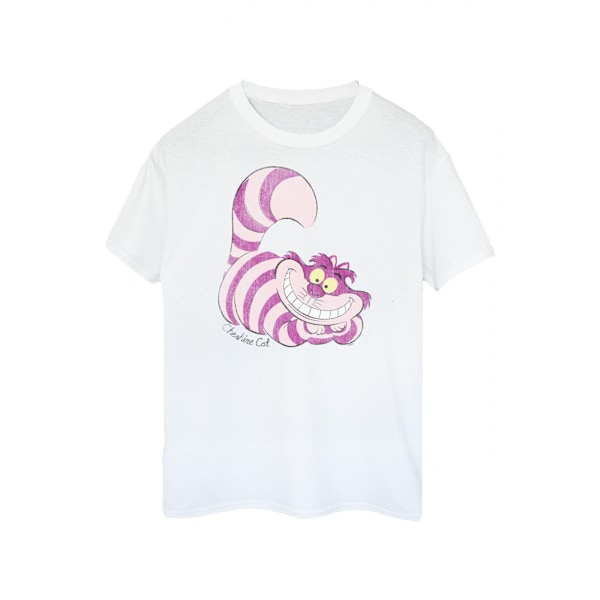 Alice i Underlandet Dam/Dam Cheshire Cat Boyfriend T-Shir White/Pink/Purple L