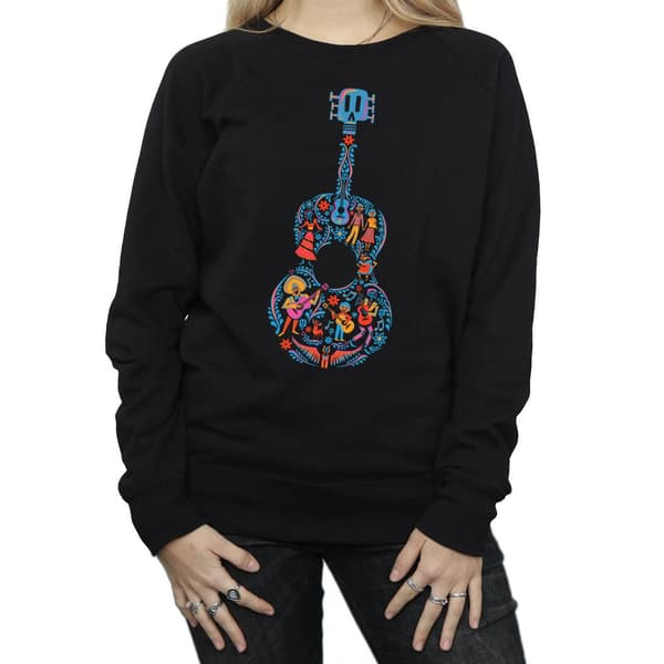 Disney Dam/Dam Coco Gitarr Mönstrad Tröja XXL Svart Black XXL