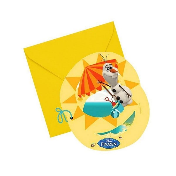 Frozen Beach Olaf Inbjudningar (6-pack) One Size Gul/Vit Yellow/White/Blue One Size