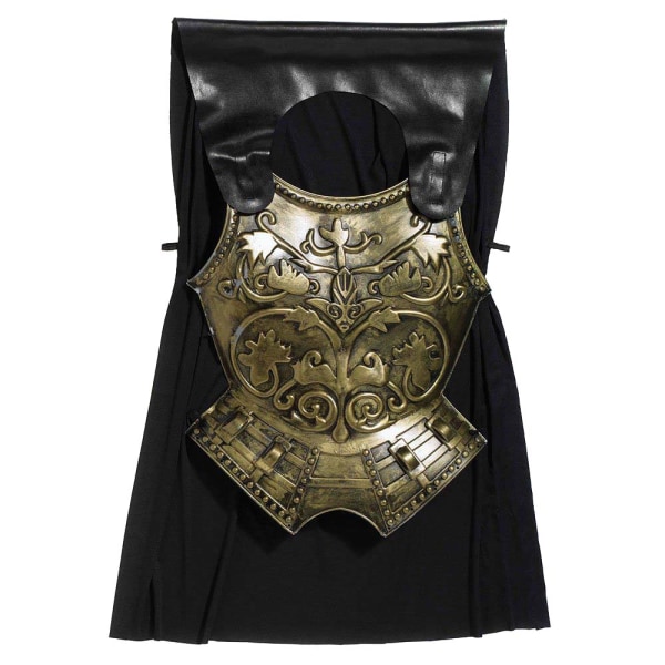 Bristol Novelty Mens Roman Chest Tallrik Med Cape One Size Svart Black/Gold One Size