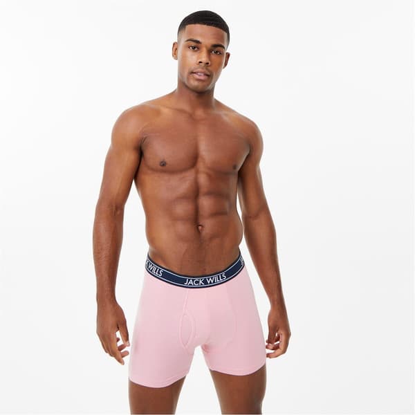Jack Wills Boxershorts för män (3-pack) S Rosa/Marinblå/Vit Pink/Navy/White S