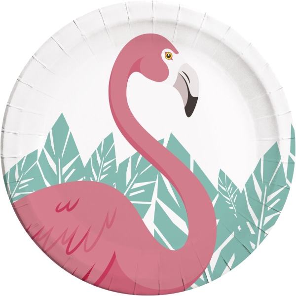 Procos Flamingo festtallrikar (pack med 8) One Size Flerfärgad Multicoloured One Size