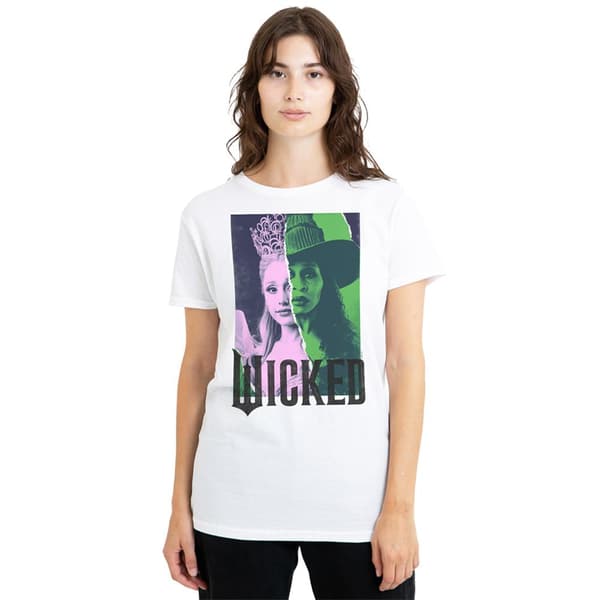Wicked: For Good Dam/Dam Elphaba och Glinda Rivet Papper T- White XL