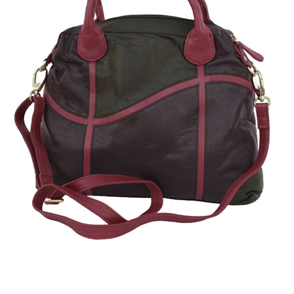 Eastern Counties Leather Sarah Kontrast Läder Handväska En Storlek Black/Wine One Size