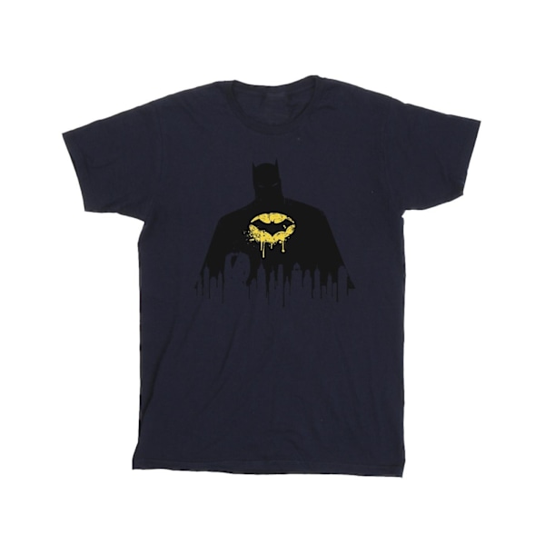 DC Comics Boys Batman Shadow Paint T-Shirt 3-4 år Marinblå Navy Blue 3-4 Years