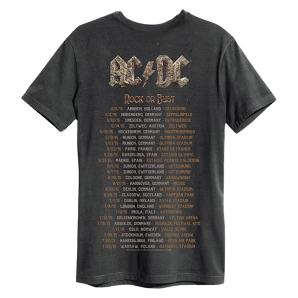 Amplified Unisex Adult Rock Or Bust Tour AC/DC T-Shirt XS Charc Charcoal XS