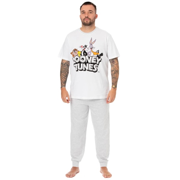 Looney Tunes Herr Logotyp Lång Pyjamas Set M Vit White M