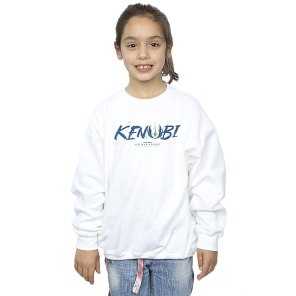 Star Wars: Obi-Wan Kenobi T-shirt för flickor med målad framsida 9-11 år White 9-11 Years