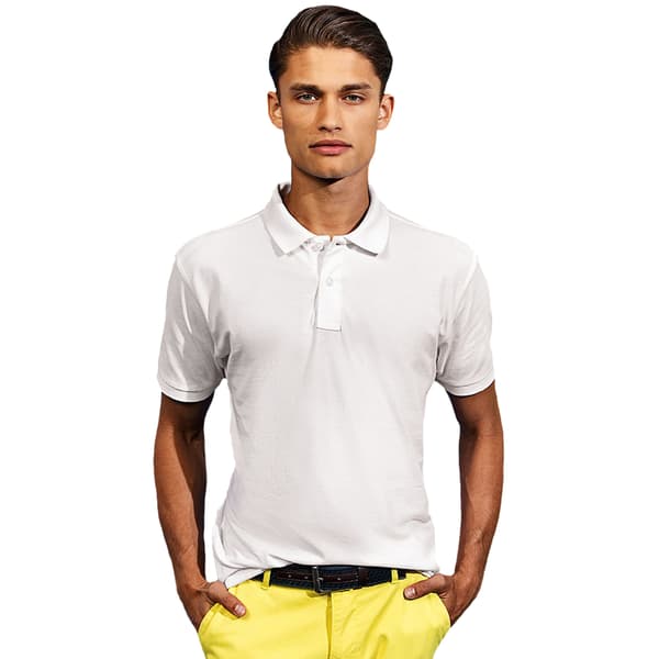 Asquith & Fox Herr Enfärgad Kortärmad Pikétröja S Vit White S