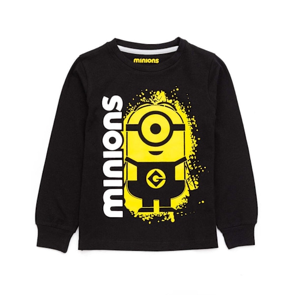 Minions Pojkar Lång Pyjamas Set 7-8 År Svart/Grå/Gul Black/Grey/Yellow 7-8 Years