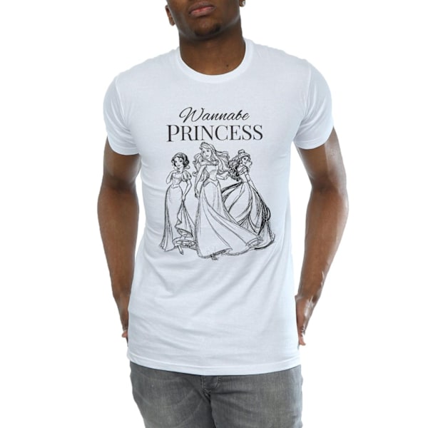 Disney Princess Mens Wannabe Princess T-Shirt 3XL Vit White 3XL