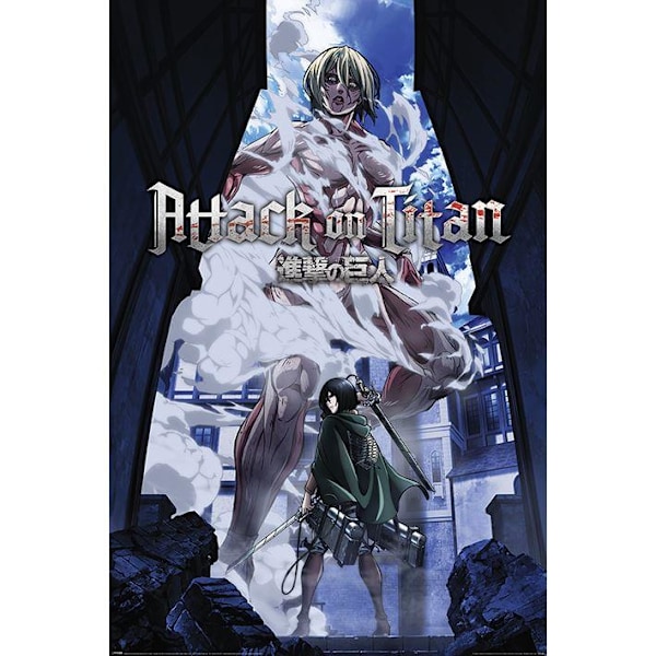 Attack On Titan Female Titan Poster One Size Blå/Grå/Grön Blue/Grey/Green One Size