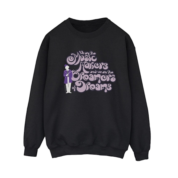 Willy Wonka Dam/Damer Drömmare Text Sweatshirt 4XL Svart Black 4XL