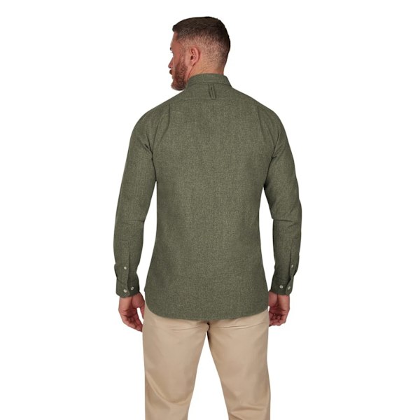 Raging Bull Herrarnas Borstad Twill Långärmad Skjorta XXL Khaki Grön Khaki Green XXL