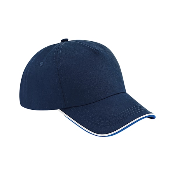 Beechfield Authentic Piped 5 Panel Cap One Size French Navy/Bri French Navy/Bright Royal/White One Size