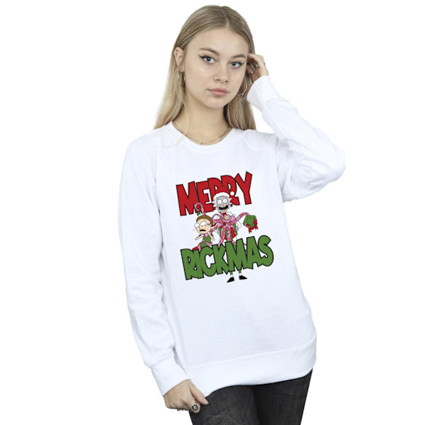 Rick And Morty Dam/Damer Merry Rickmas Sweatshirt S Vit White S