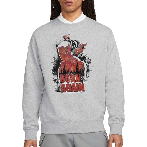 Daredevil Unisex Vuxen Born Again Matt Murdock Graffiti Heather Heather Grey L