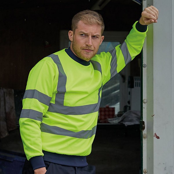 PRO RTX Herr Hög Synlighet Sweatshirt L Gul/Marinblå Yellow/Navy L