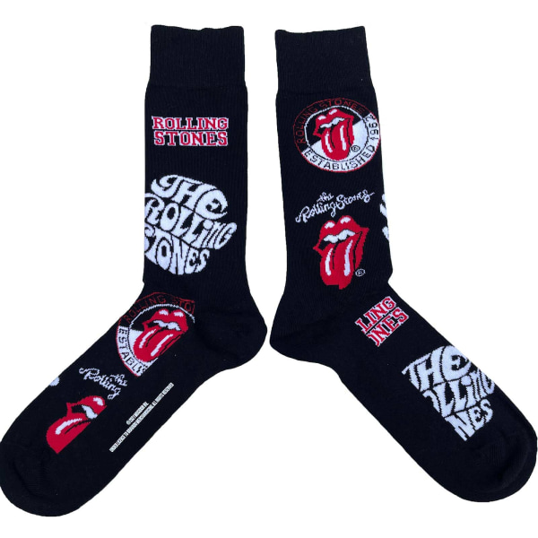 The Rolling Stones Unisex Adult Logo Socks 7 UK-11 UK Black Black 7 UK-11 UK