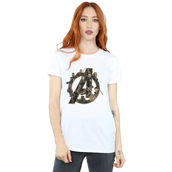 Avengers Infinity War Dam T-shirt i bomull för kvinnor/damer med logotyp White XL