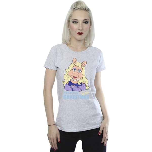 Disney Dam/Damer Muppets Miss Piggy Queen of Holidays Cotto Sports Grey XXL