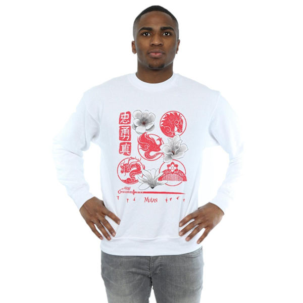 Disney Herr Mulan Filmikoner Sweatshirt XXL Vit White XXL