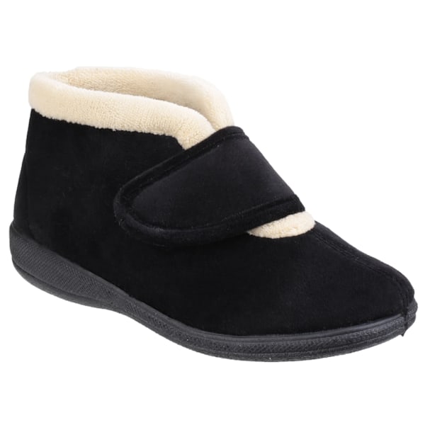 Fleet & Foster Dam/Dam Levitt Touch Fasten Tofflor 6 UK Black 6 UK