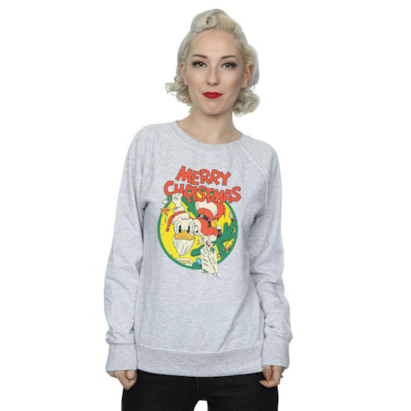 Disney Dam/Kvinnor Kalle Anka God Jul Sweatshirt XL Sports Grey XL