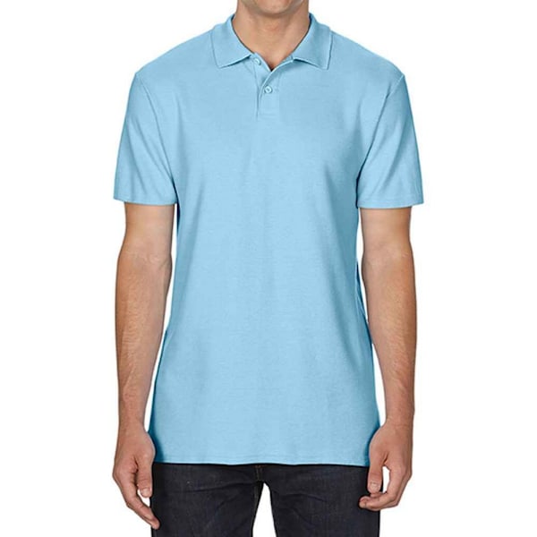 Gildan SoftStyle Double Pique Poloskjorta 4XL Ljusblå Light Blue 4XL
