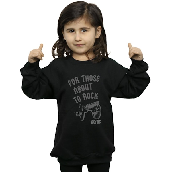 AC/DC Girls For Those About To Rock Cannon Sweatshirt 5-6 år Black 5-6 Years