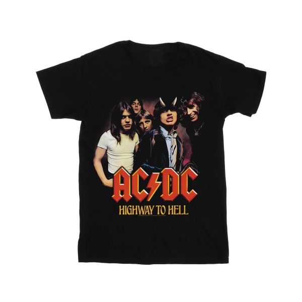 ACDC Girls Highway To Hell Group T-shirt i bomull 9-11 år Blac Black 9-11 Years
