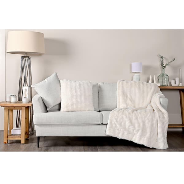 Hestia Ivory Ripple Kudde 50cm x 50cm One Size Vit White One Size