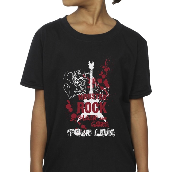 Looney Tunes Girls Taz Monster Rock T-shirt i bomull 7-8 år Bl Black 7-8 Years