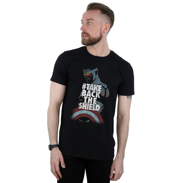 Marvel Herr Captain America Sam Wilson Take Back The Shield T-Shirt Black XL