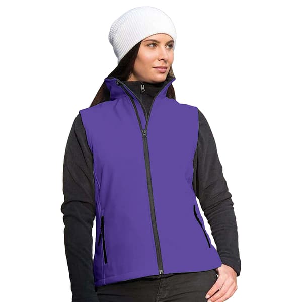 Result Core Dam/Damer Tryckbar Softshell Väst S Lila Purple / Black S
