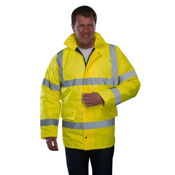 Grafters Unisex Safety Hi-Visibilitet vattentät motorvägsjacka Yellow 3XL