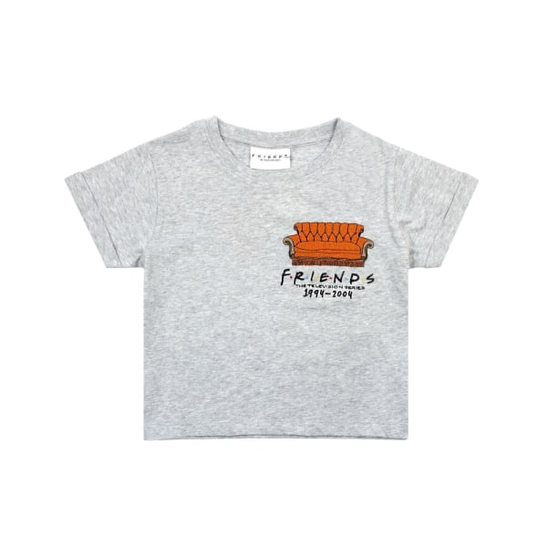 Friends Girls Central Perk Sofa Crop T-shirt 11-12 år Grå M Grey Marl 11-12 Years