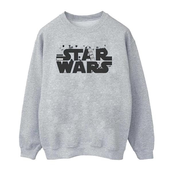 Star Wars Dam Minimalistisk Logotyp Sweatshirt M Heather Gr Heather Grey M