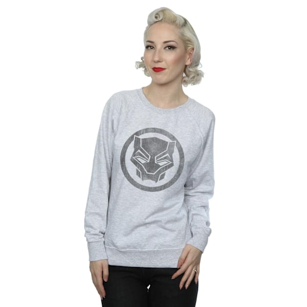 Marvel Womens/Ladies Black Panther Distressed Icon Sweatshirt X Heather Grey XL