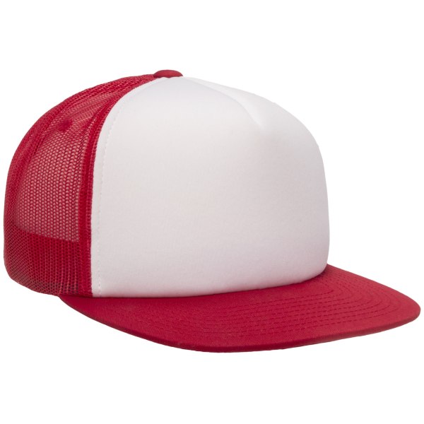 Flexfit By Yupoong Foam Trucker Cap med vit front One Size R Red/White/Red One Size