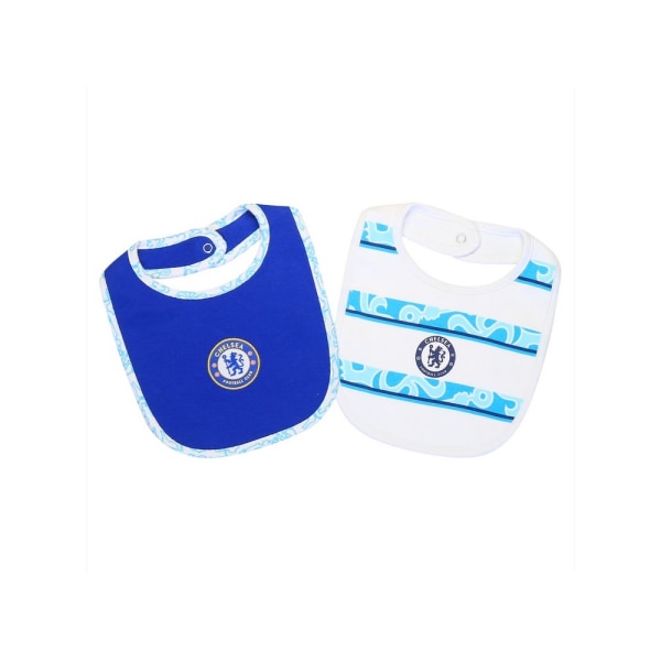 Chelsea FC Baby Crest Haklappar (Pack med 2) One Size Blå/Vit Blue/White One Size